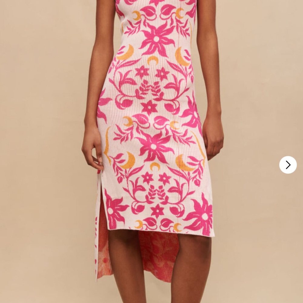 Maje Bold Floral Reversible Midi – Stunning Summer Statement Dress (M)